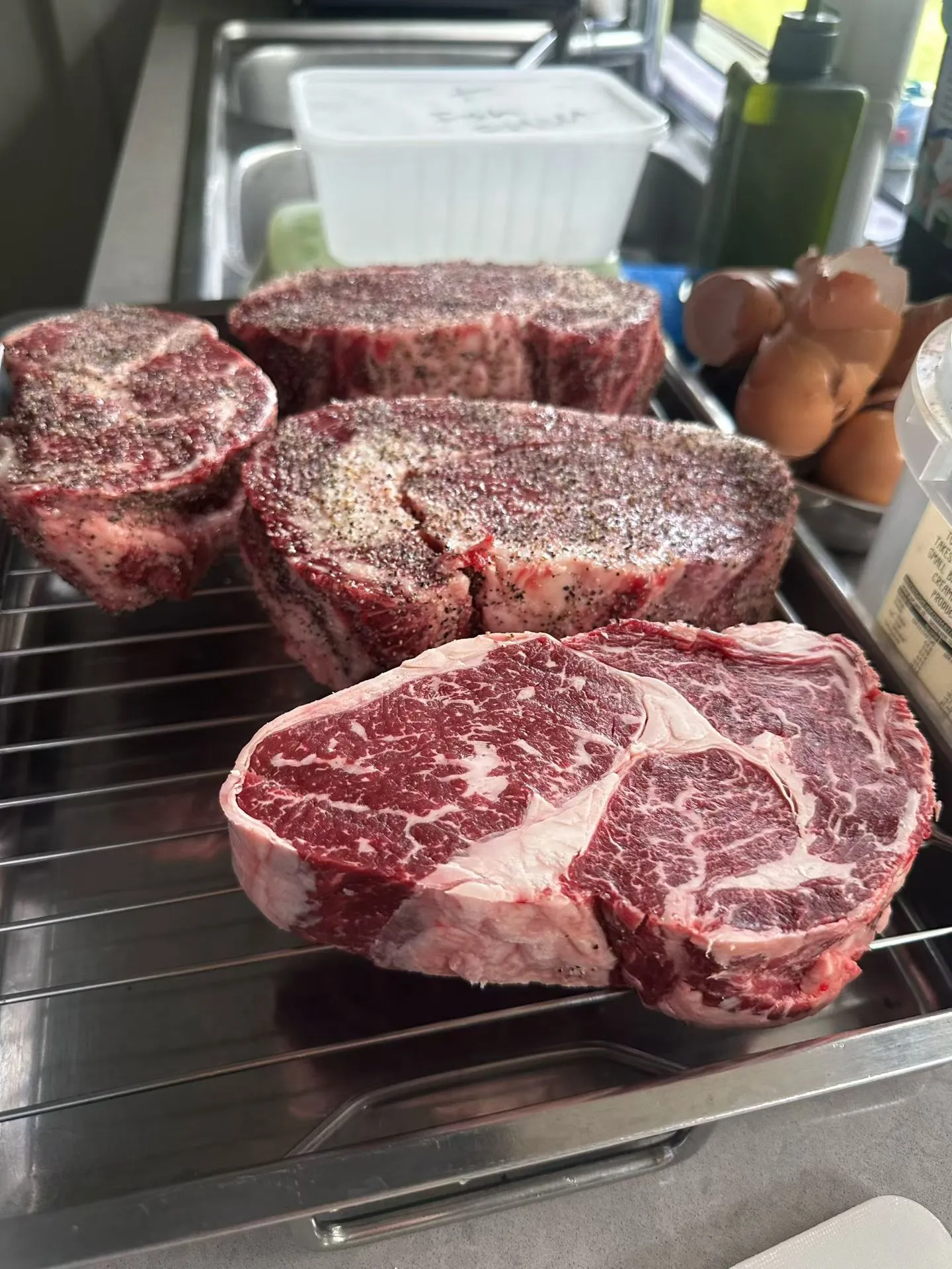 Reverse-seared ribeye